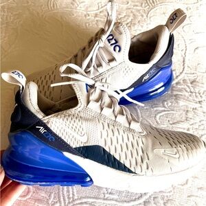 Nike Air Max 270 Sneakers in White and Blue big kid 4
